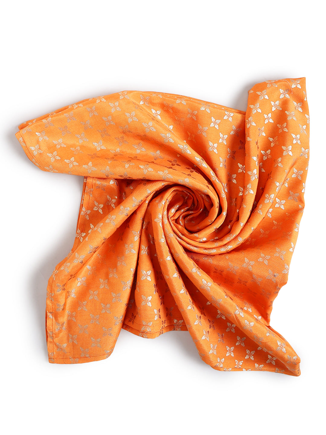 Gold Foil Bloom Swaddle- Orange
