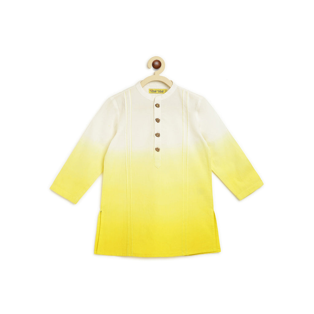 Buy Boys Yellow Ombre Kurta by Tiber Taber Kids