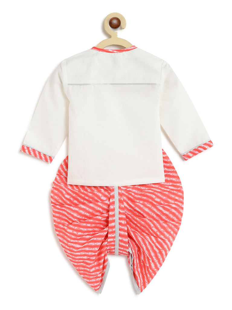 Buy Baby Boy Printed Leheriya Dhoti Set- Pink by Tiber Taber Kids