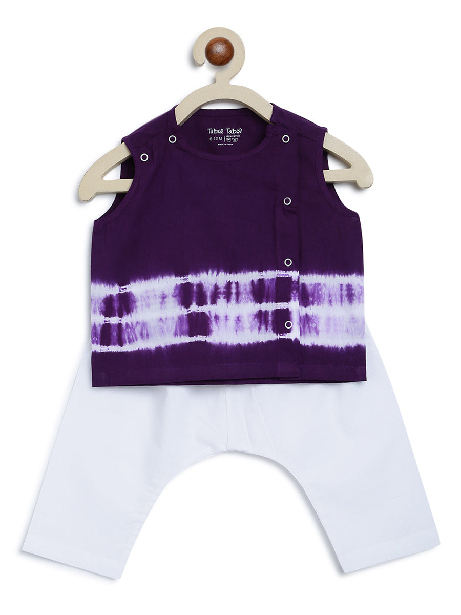Baby Boy Set Purple Tie Dye Stripe