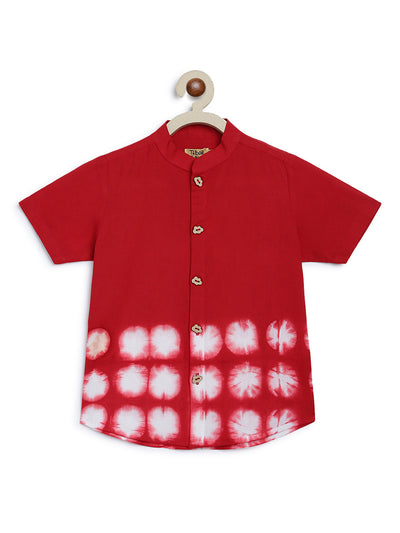 Shop Boys Shirt Red Tie Dye Clamp by Tiber Taber Kids