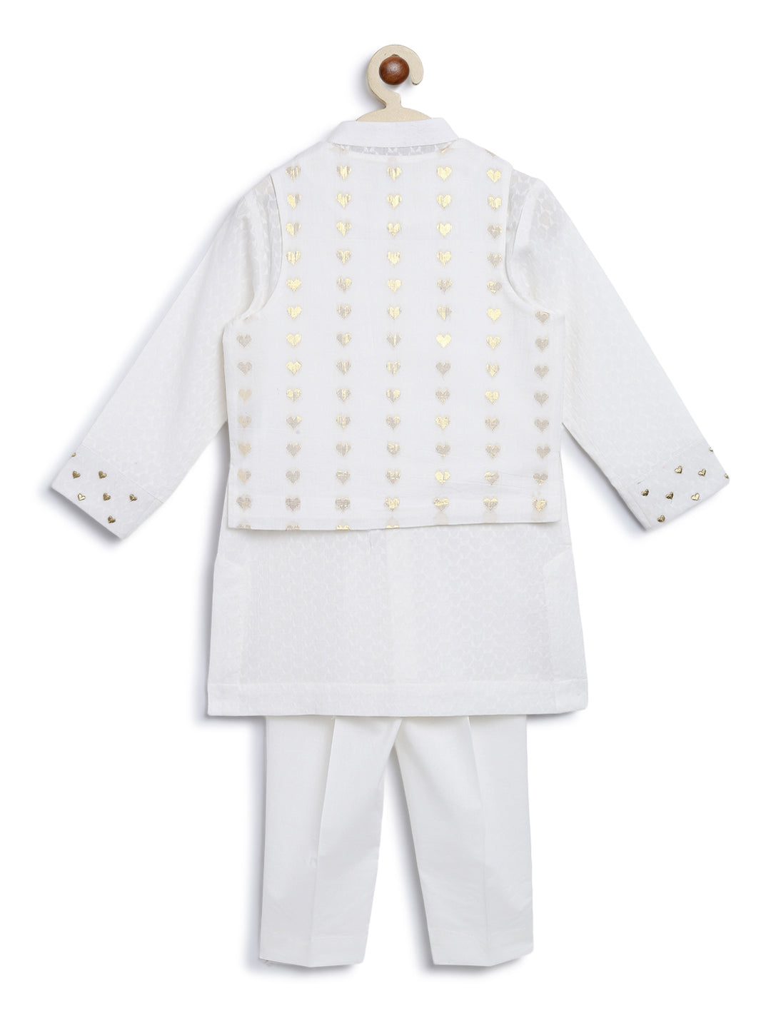 Shop Boy 3 Pc Bundi Set Golden Heart-White by Tiber Taber Kids