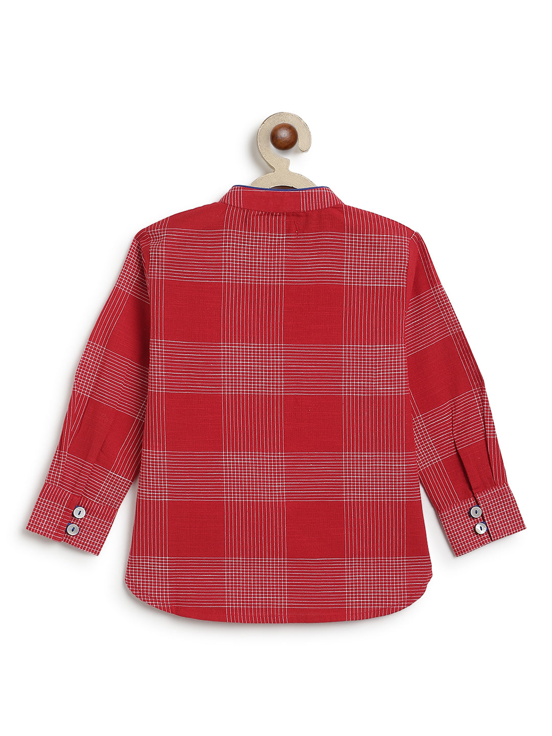 East India Red Checks Kurta Shirt