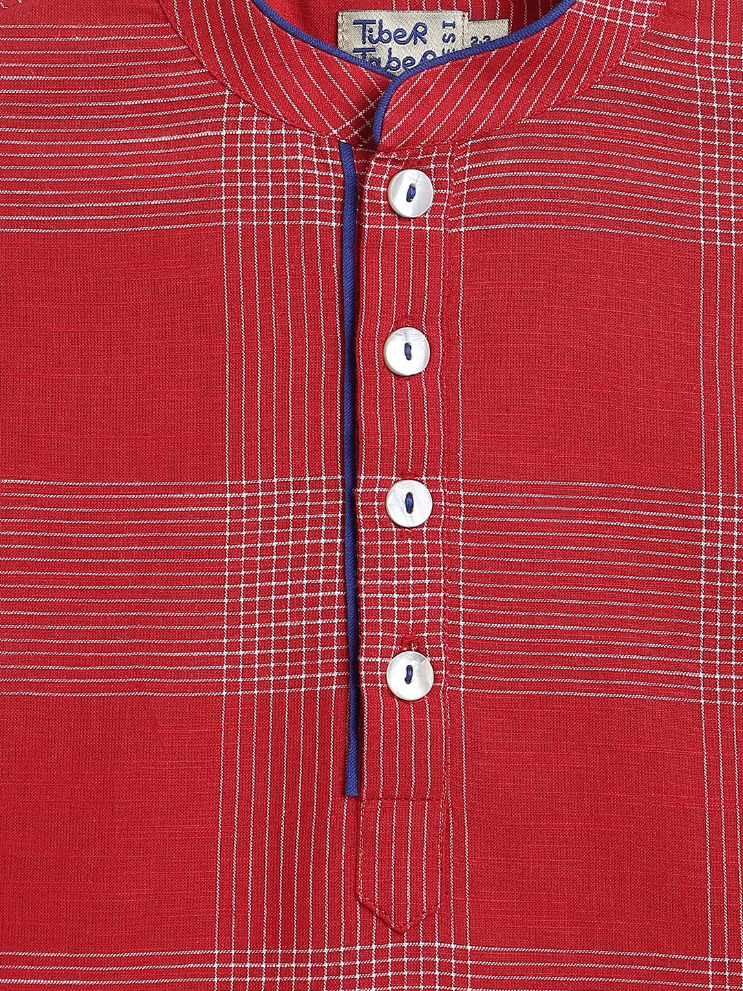 East India Red Checks Kurta Shirt