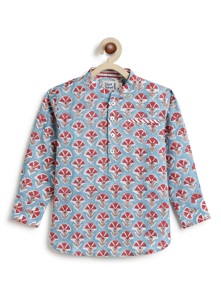 Rang Sagar Kurta Shirt- Blue