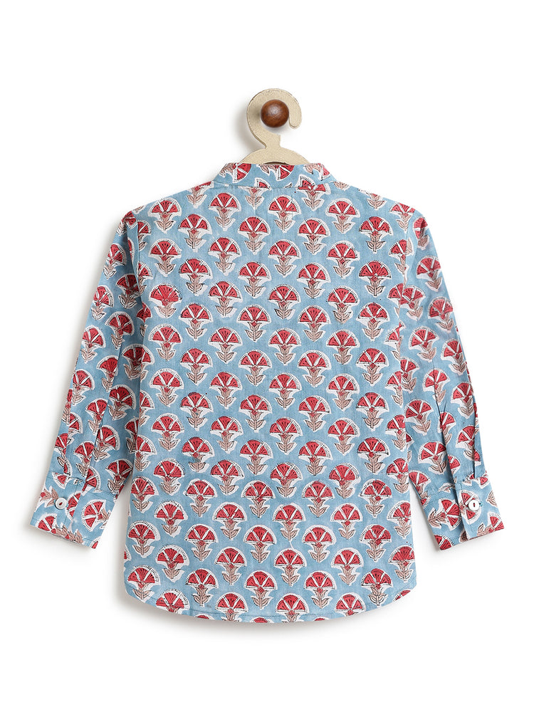 Rang Sagar Kurta Shirt- Blue