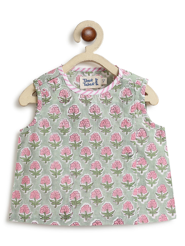 Summer Breeze Jhabla Set- Green