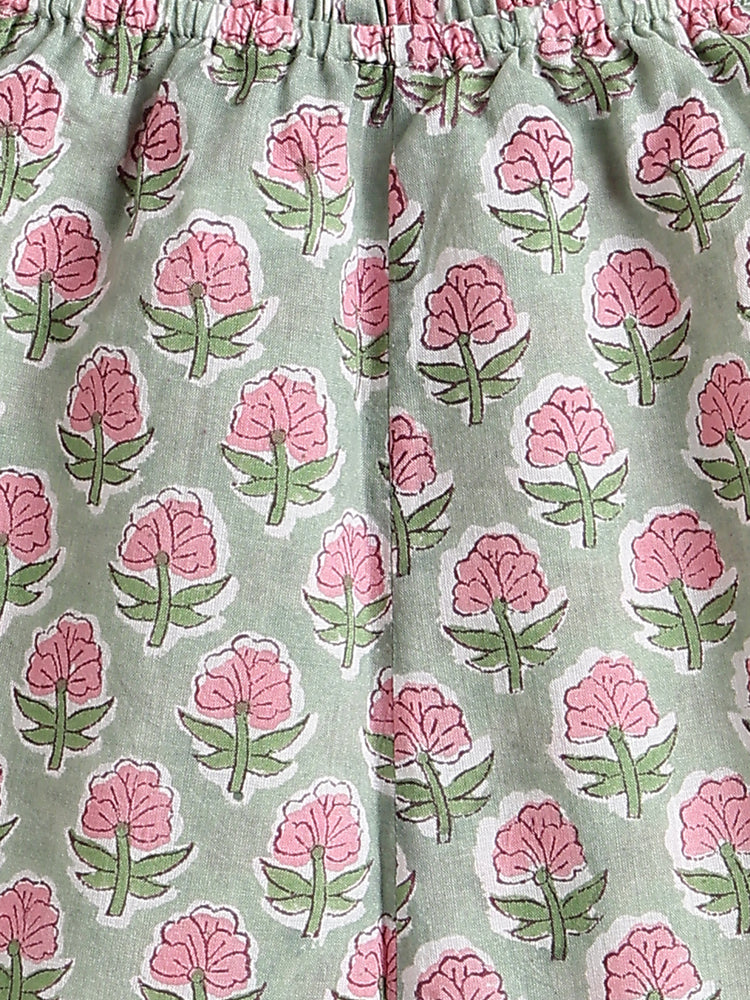 Summer Breeze Jhabla Set- Green