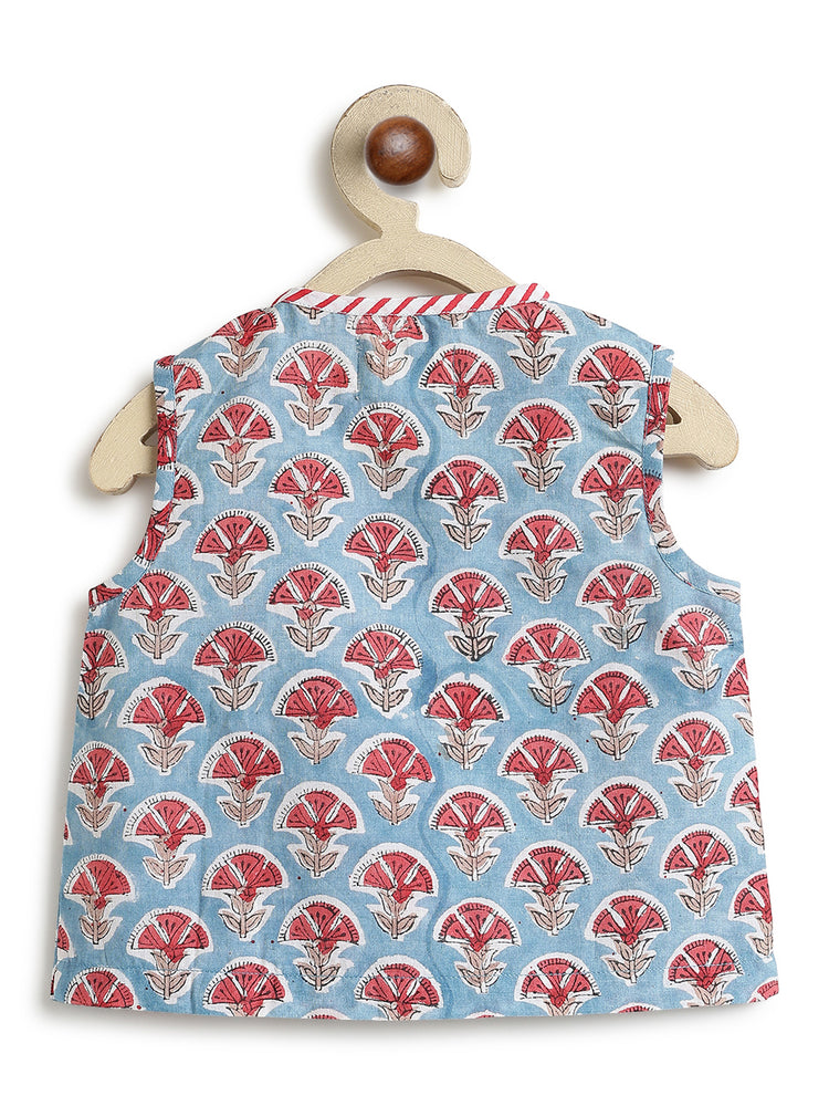 Summer Breeze Jhabla Set- Blue