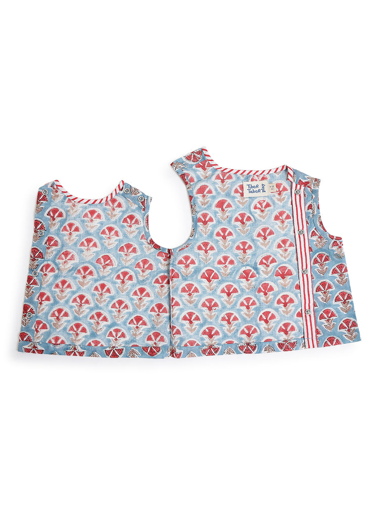 Summer Breeze Jhabla Set- Blue