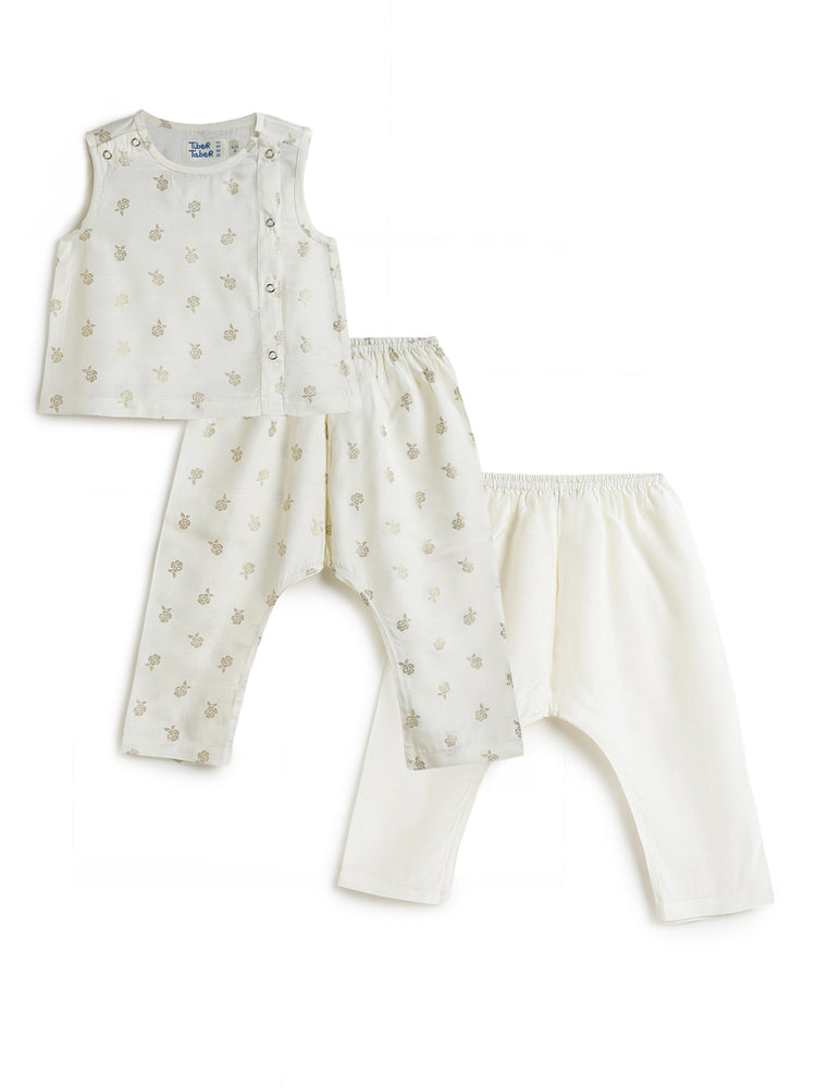 Festive Jhabla Set - Cream