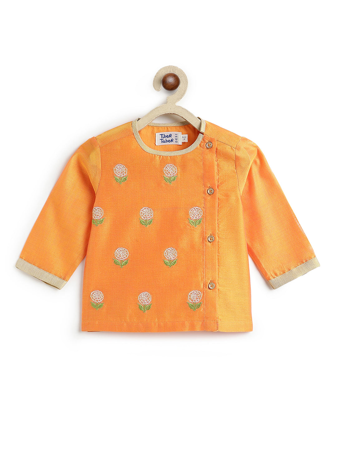 Marigold Bloom Dhoti Set - Orange