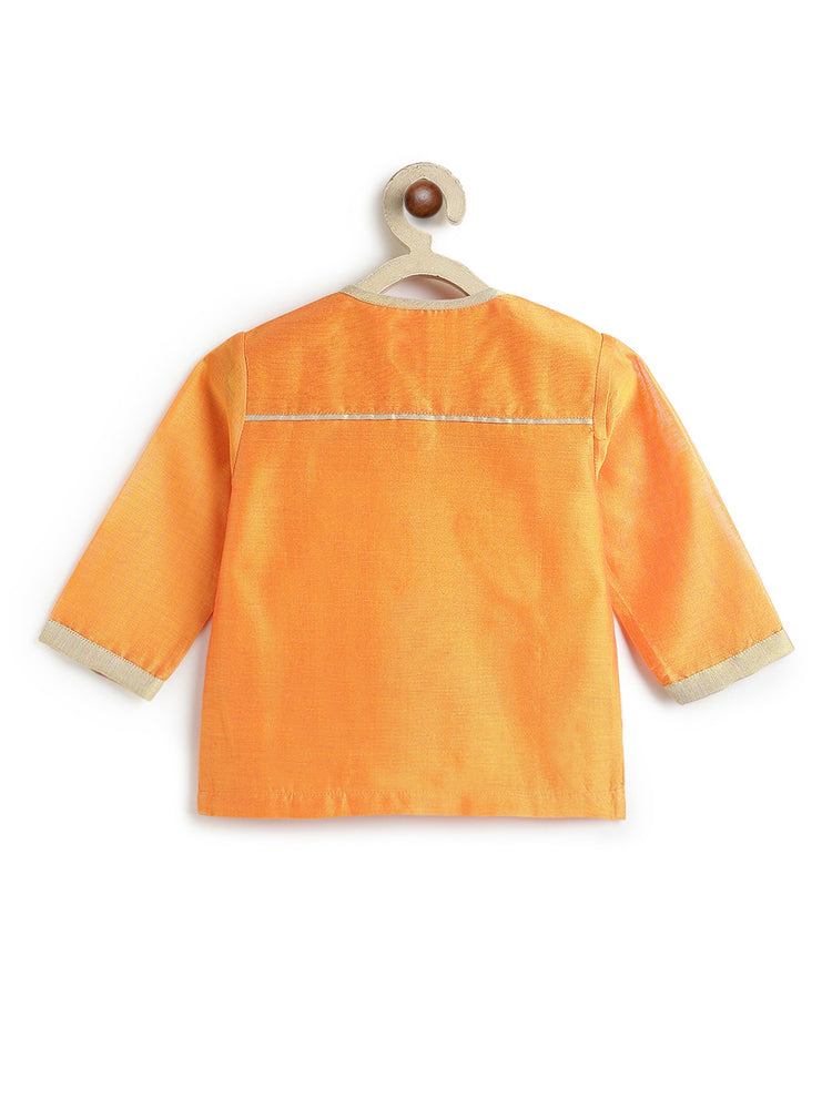 Marigold Bloom Dhoti Set - Orange