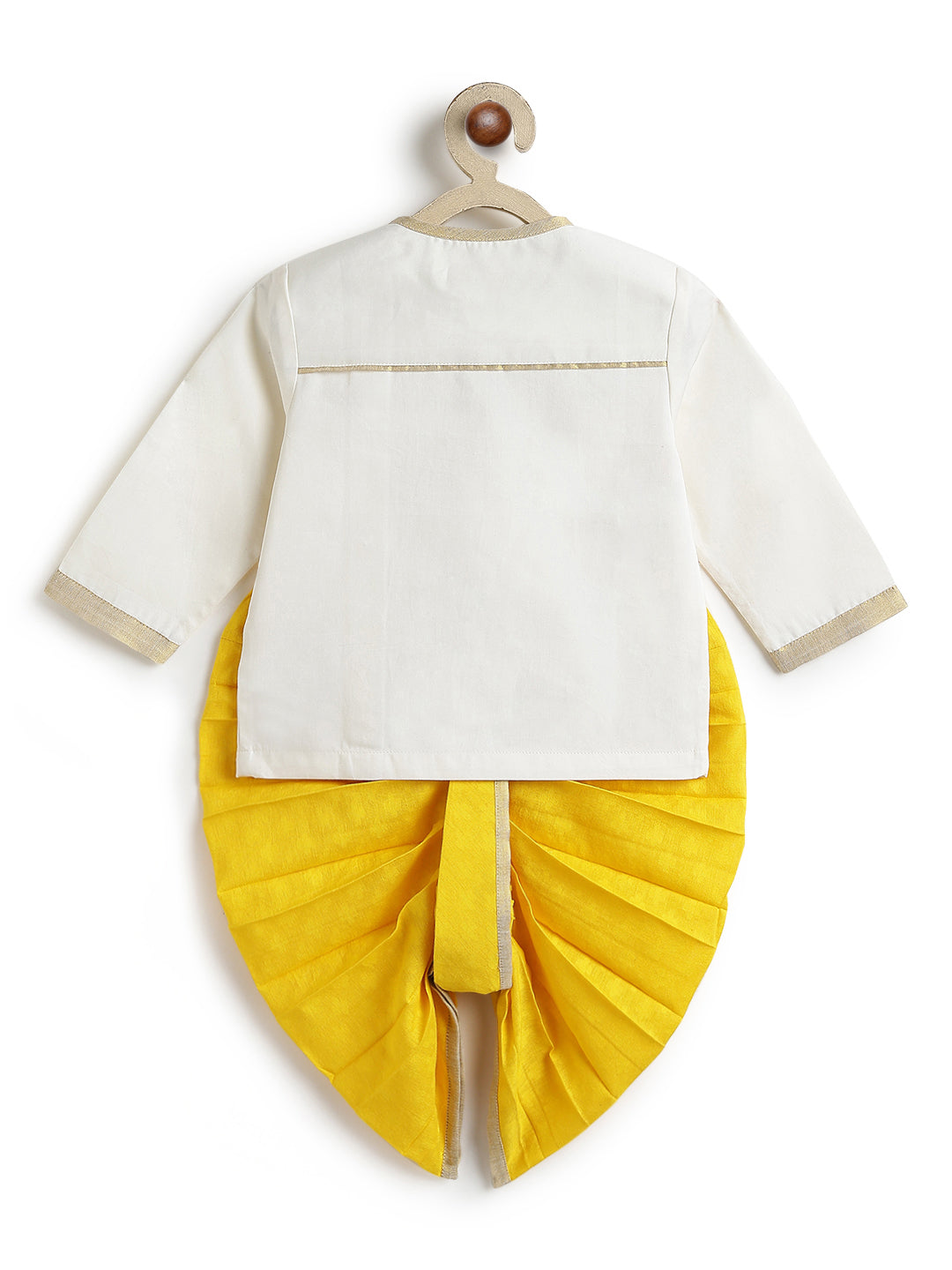 Marigold Bloom Dhoti Set - Cream