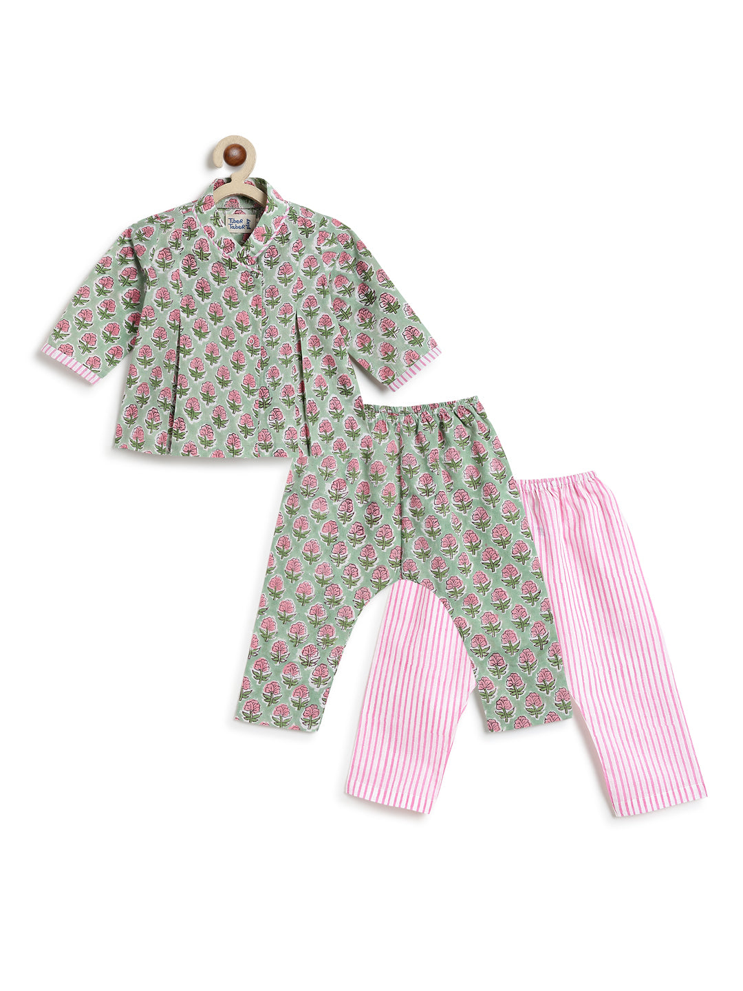 Flowers in bloom Flexi Kimono Set - Green