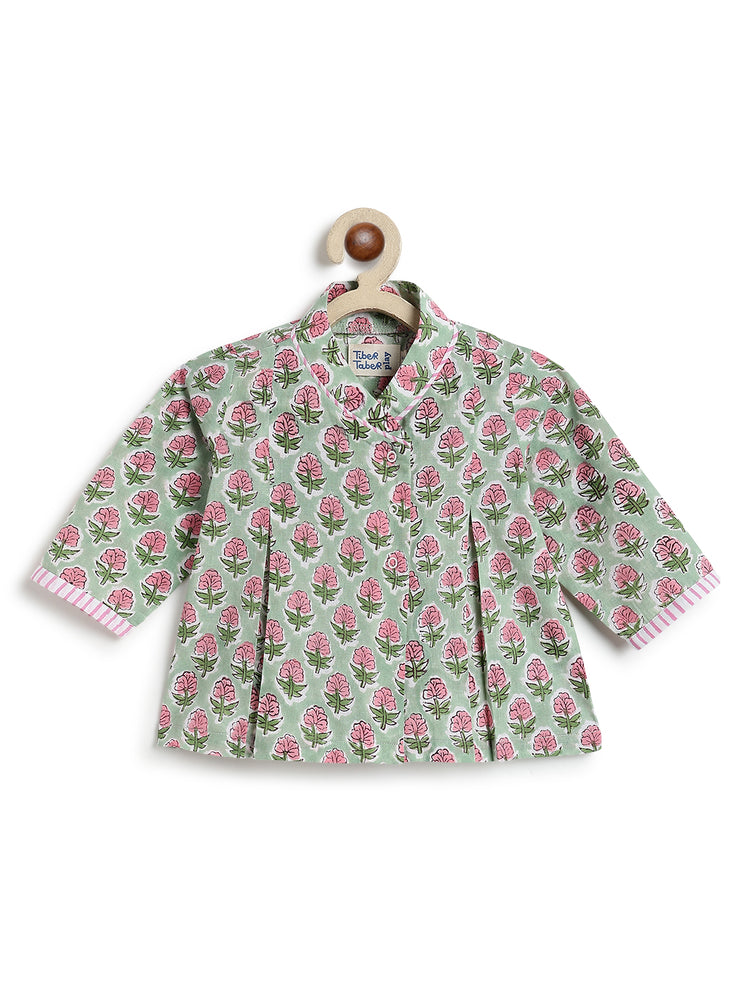 Flowers in bloom Flexi Kimono Set - Green