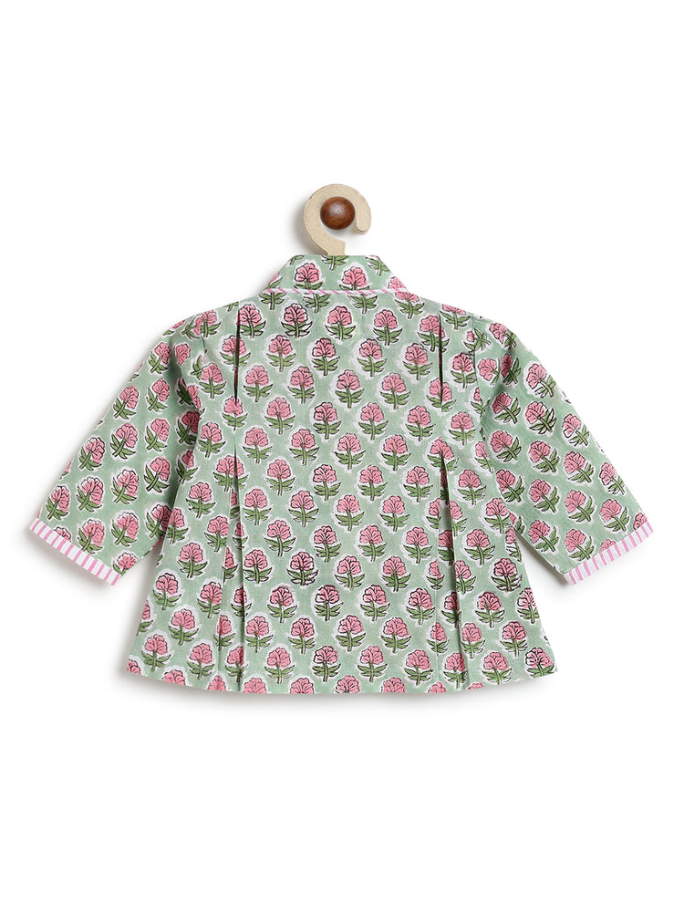 Flowers in bloom Flexi Kimono Set - Green