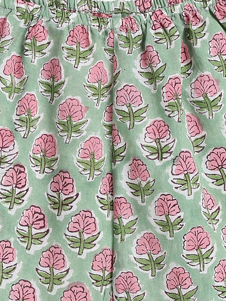 Flowers in bloom Flexi Kimono Set - Green