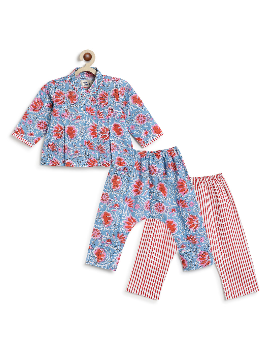 Flowers in bloom Flexi Kimono Set - Blue