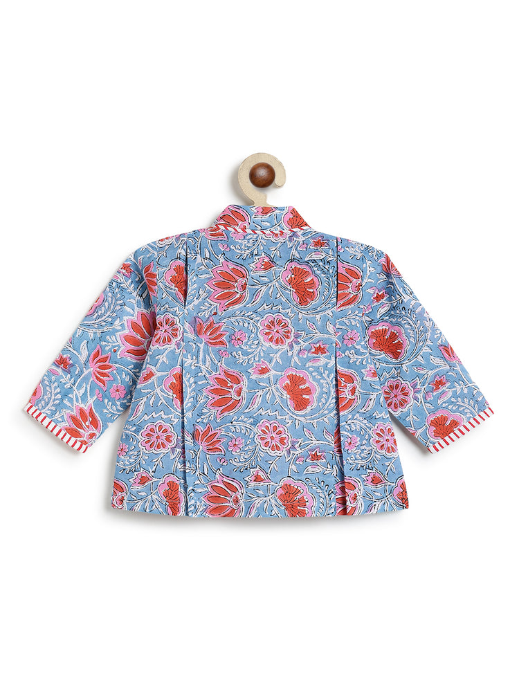 Flowers in bloom Flexi Kimono Set - Blue