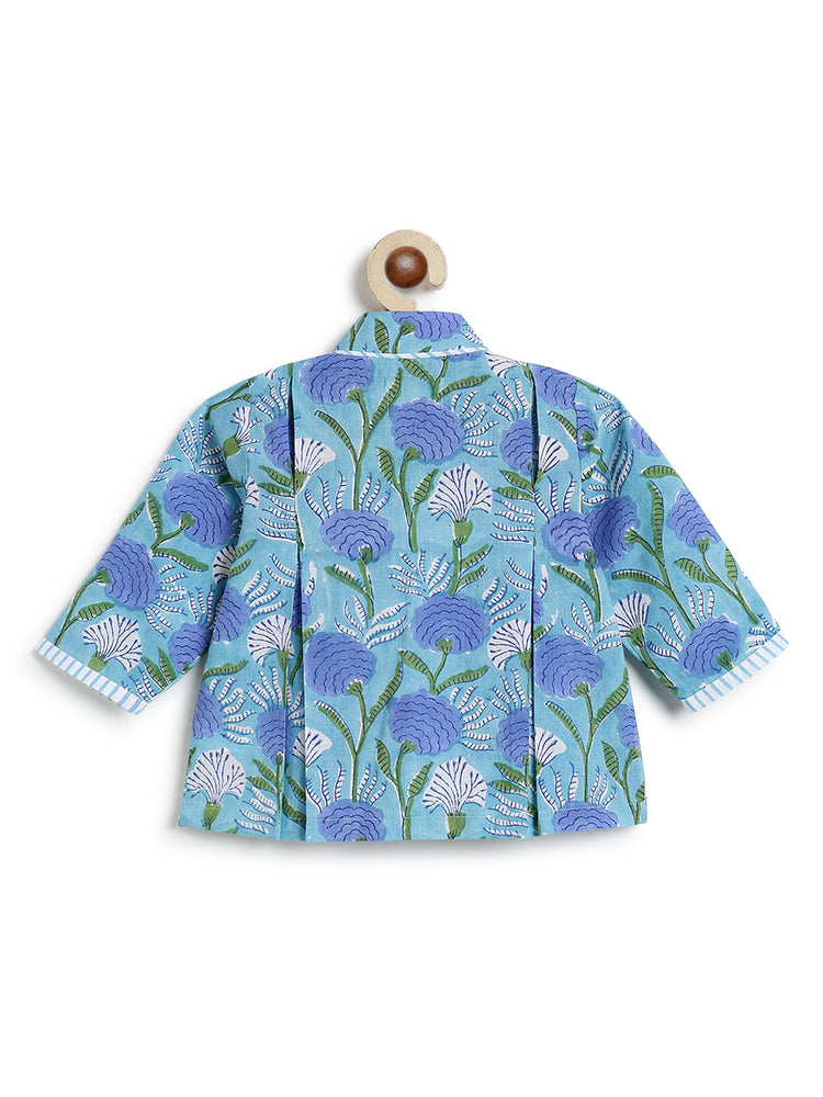 Flowers in bloom Flexi Kimono Set - Aqua