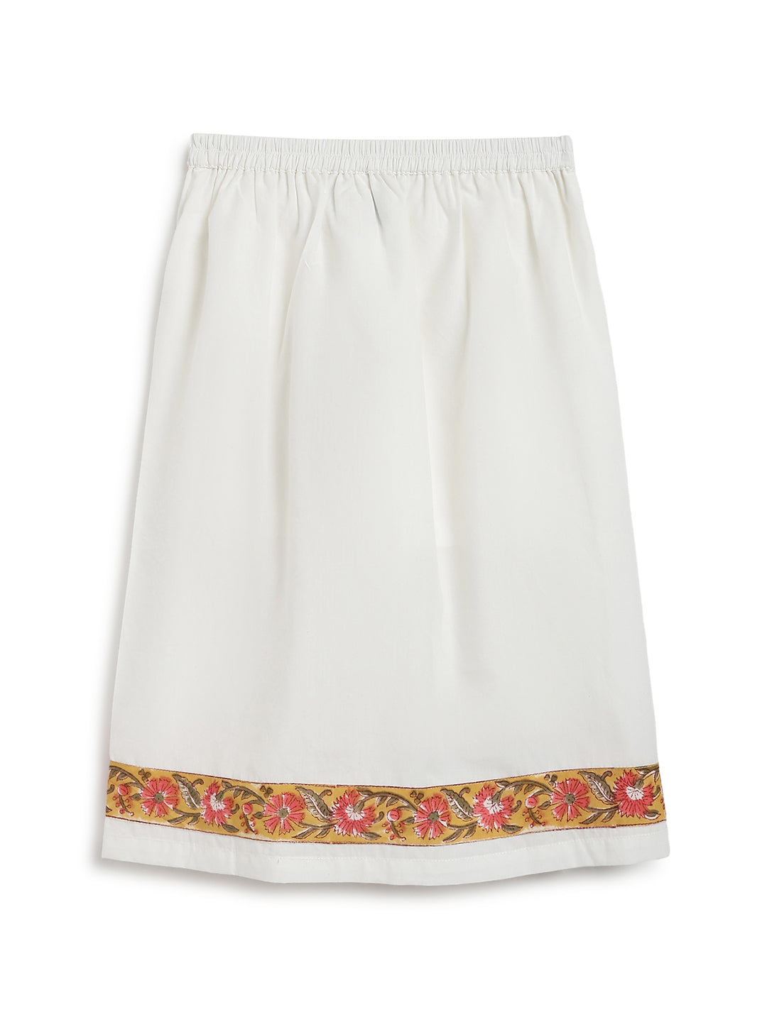 Block Print Mundu- Yellow