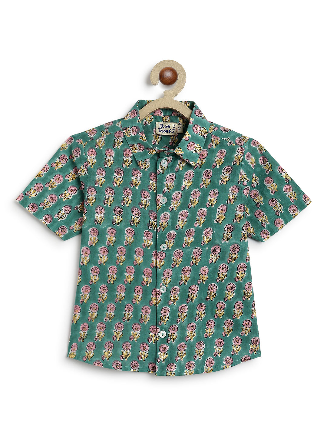 Hand Block Printed Shirt- Green