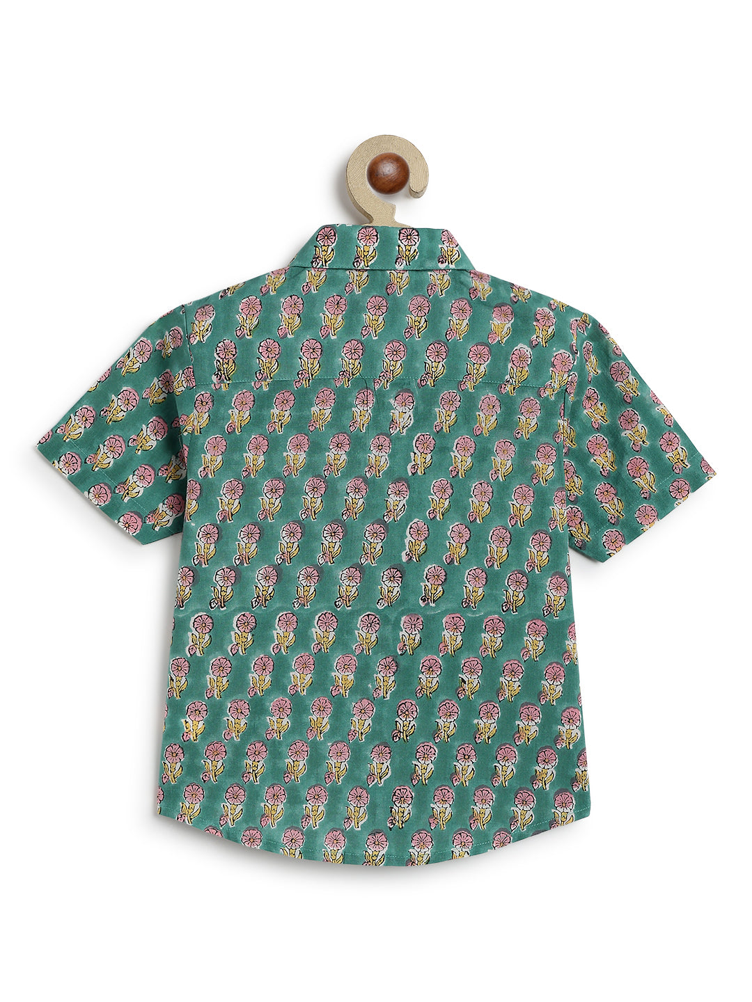 Hand Block Printed Shirt- Green