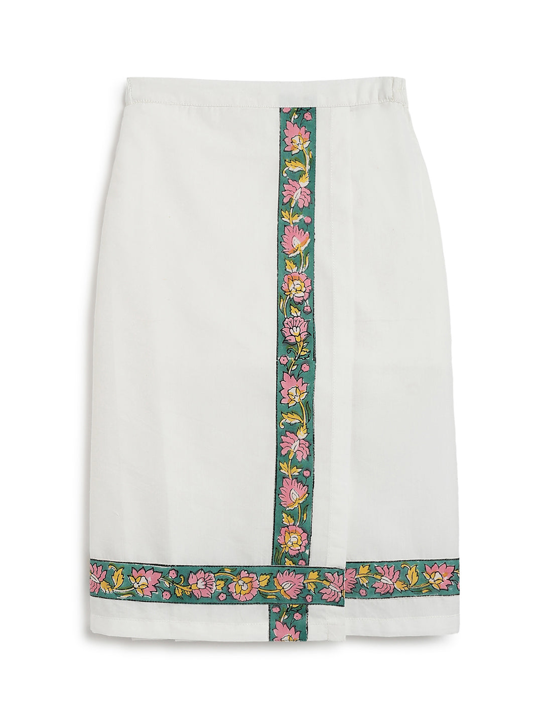 Block Print Mundu- Green