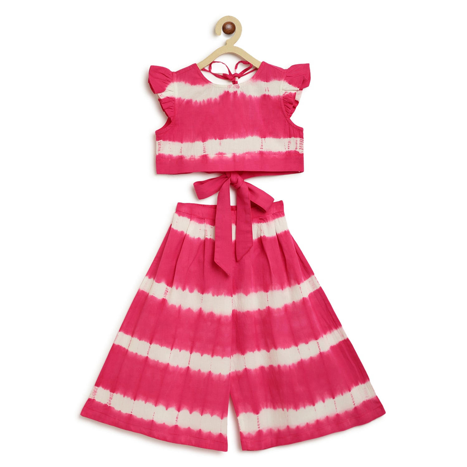 Buy Girls Pink Stripe Top Set by Tiber Taber Kids