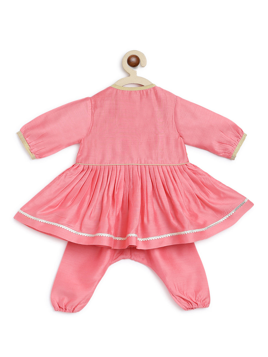 Baby Girl Angrakha Set Pink Mini Buta