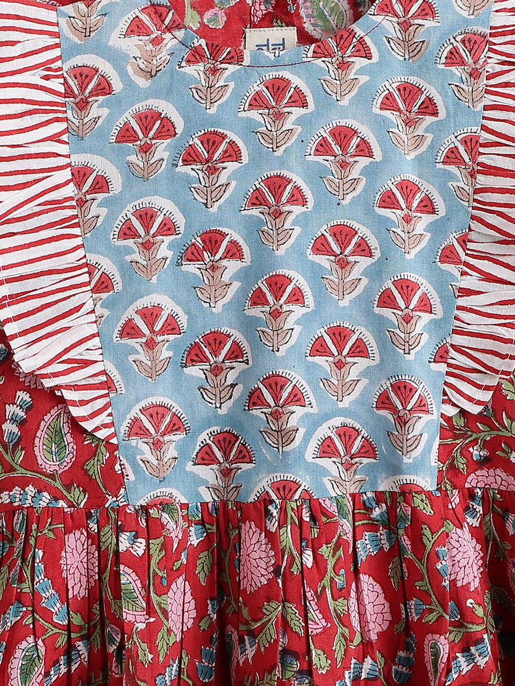 Cherry Red floral Top