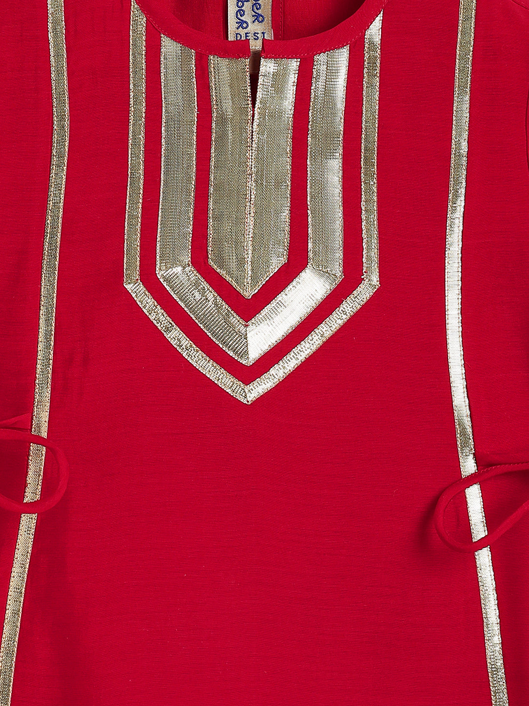 Tara Gota Kurta Set - Red