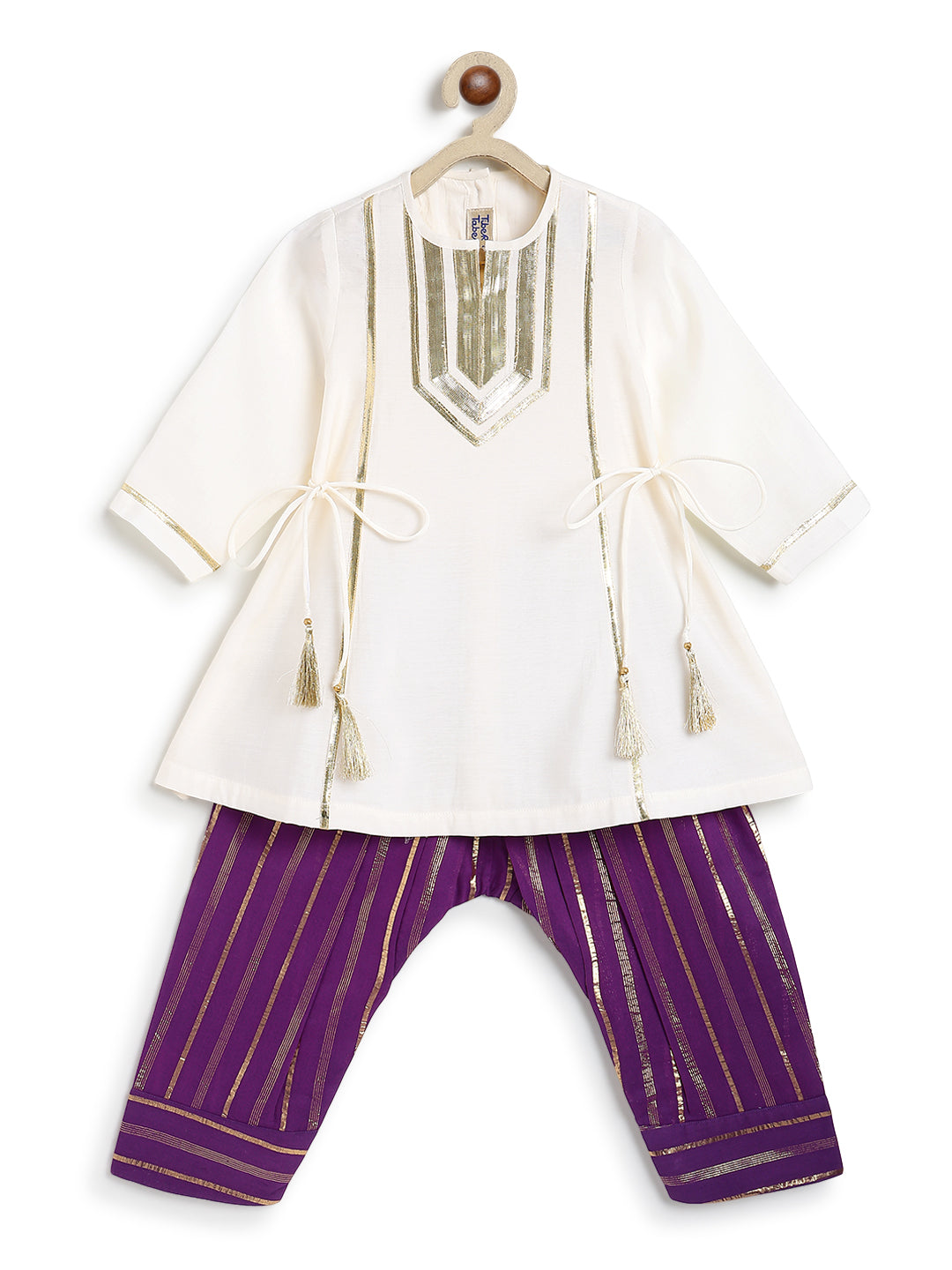 Tara Gota Kurta Set - Purple