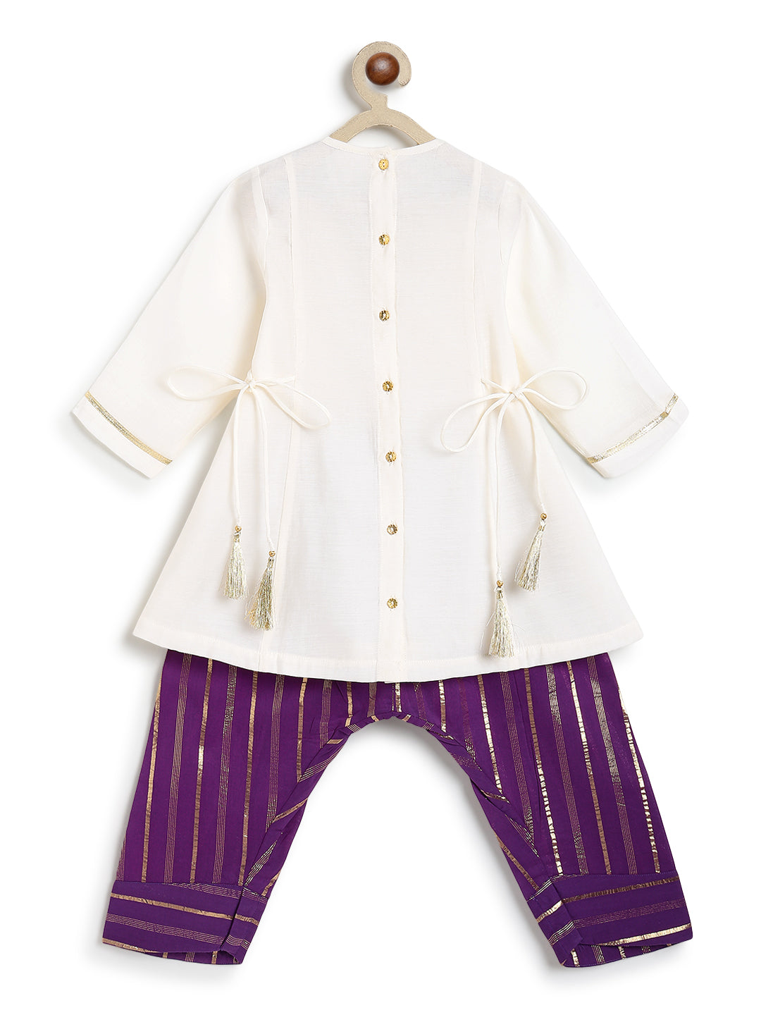 Tara Gota Kurta Set - Purple