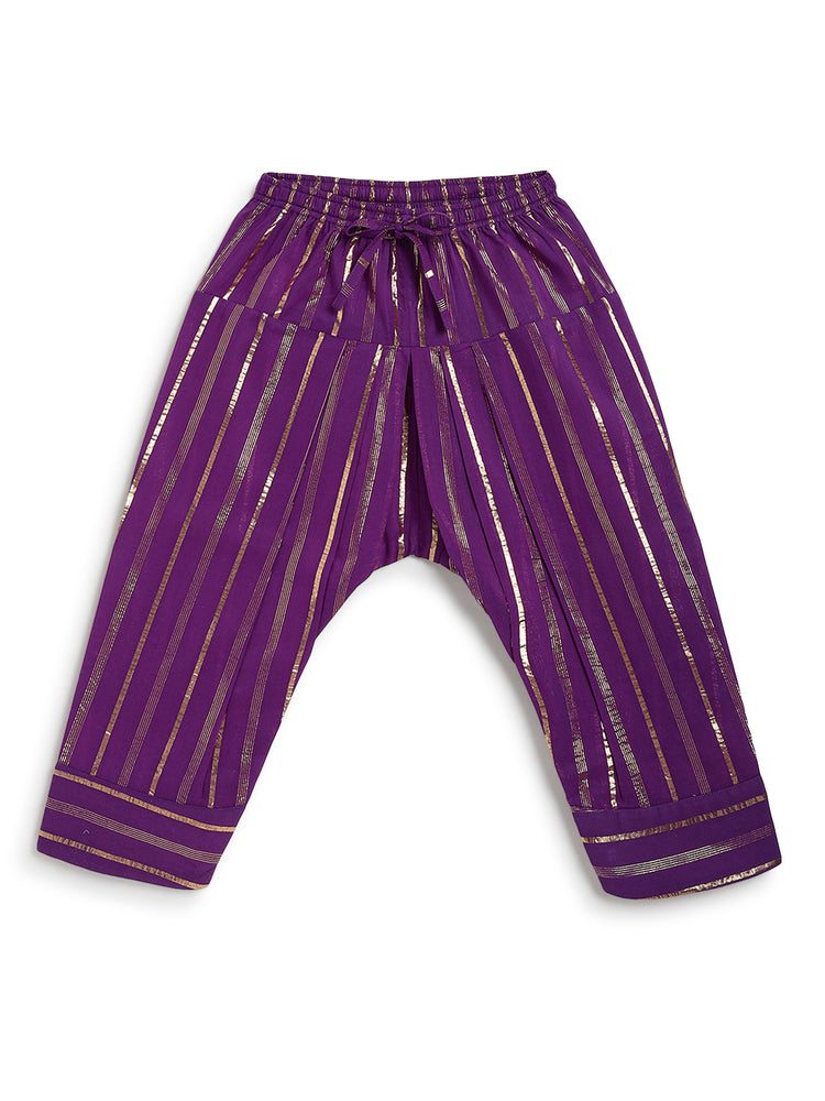 Tara Gota Kurta Set - Purple