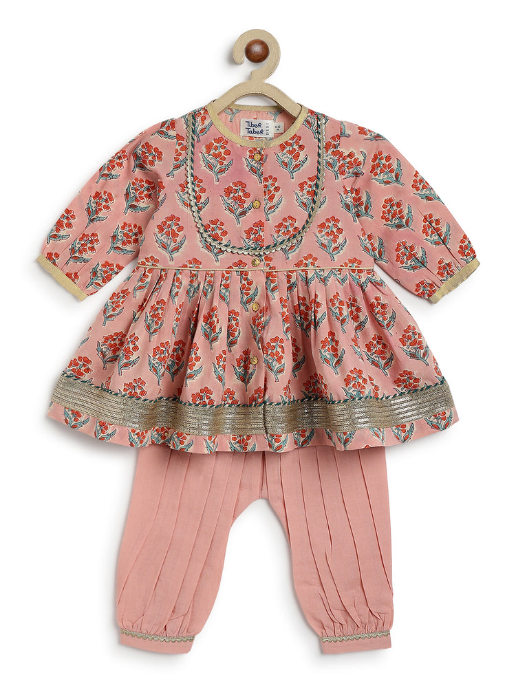 Peach Blossom Angrakha Set