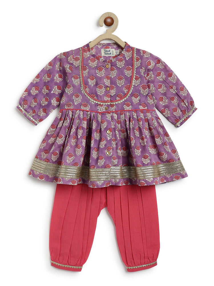 Purple Blossom Angrakha Set