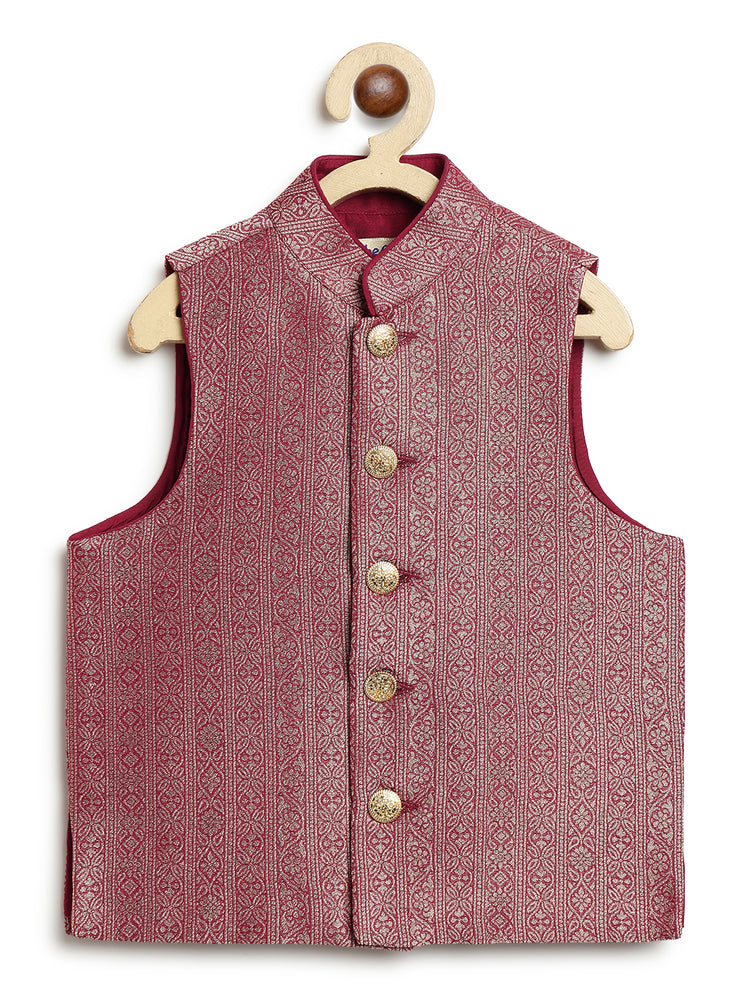 Saanjh Bundi Jacket - Maroon