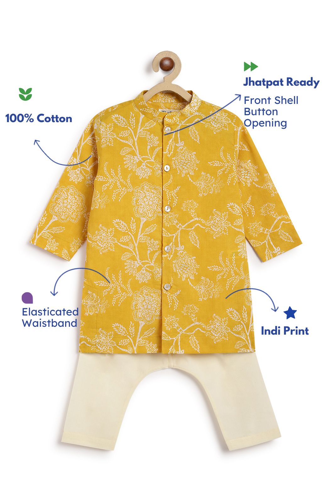 Baby Boy Floral Print Kurta Set