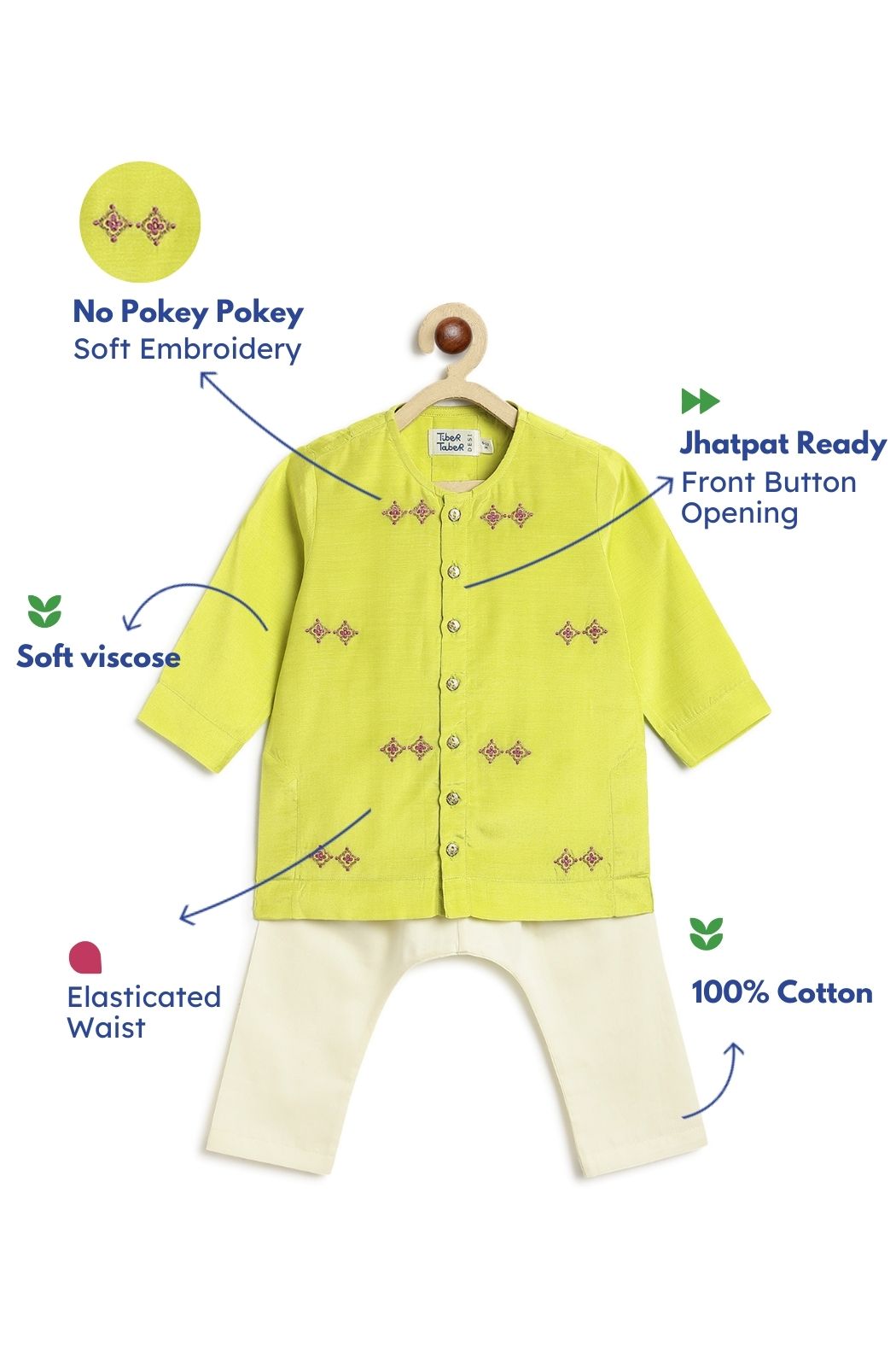 Patang Buta Green Kurta Set