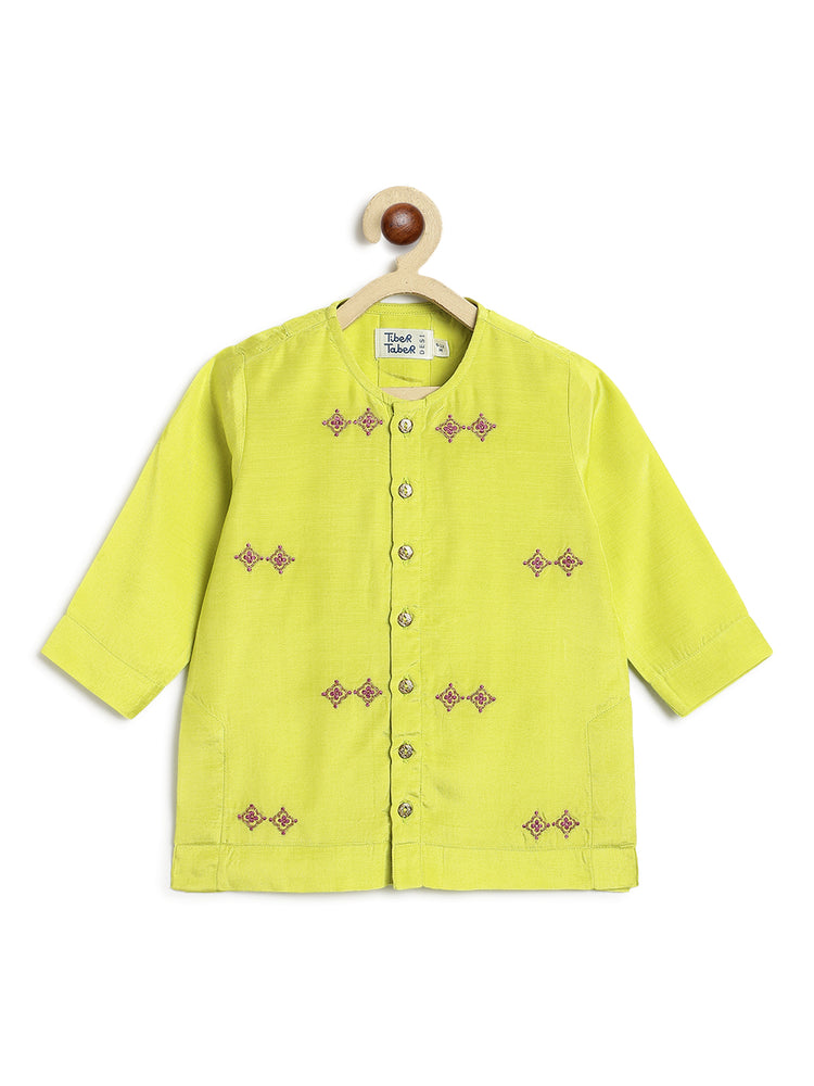 Patang Buta Green Kurta Set