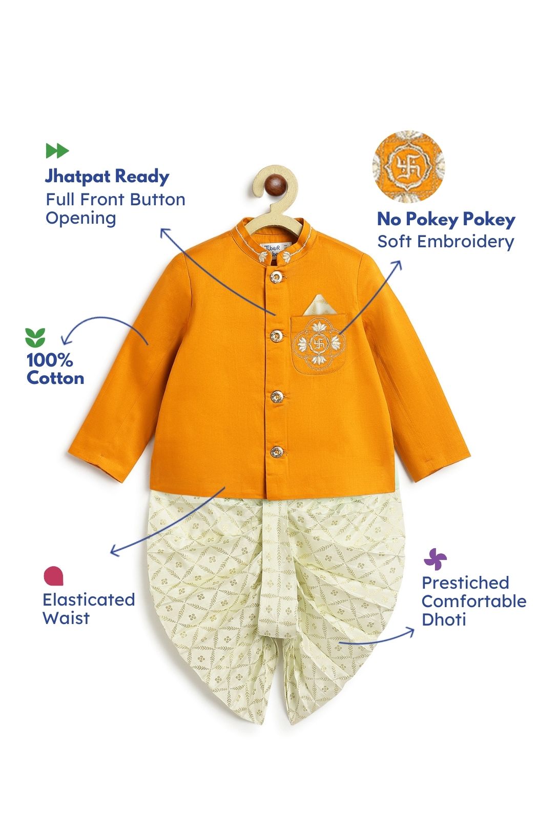 Aashirwaad Bandhgala Set - Yellow