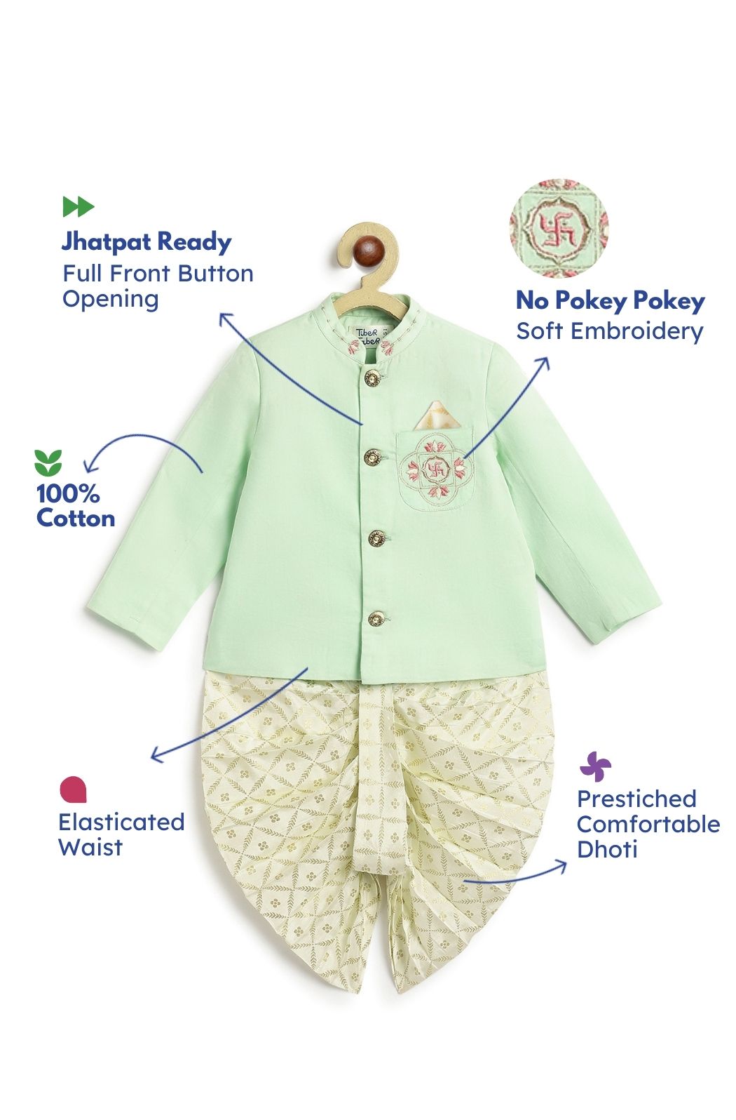 Aashirwaad Bandhgala Set - Green