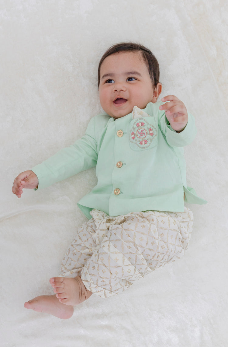 Aashirwaad Bandhgala Set - Green