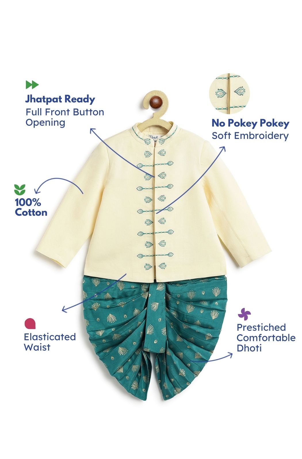 Mayur Bandhgala Set - Cream