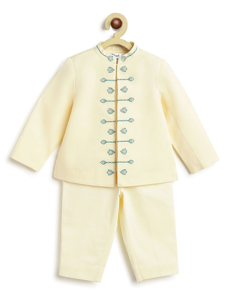 Mayur Bandhgala Pant Set - Cream