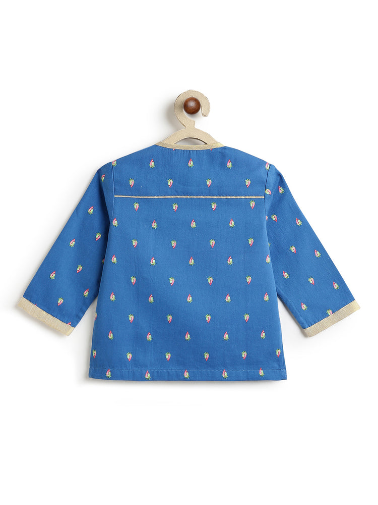Shreenath Ji Dhoti Kurta Set-Blue