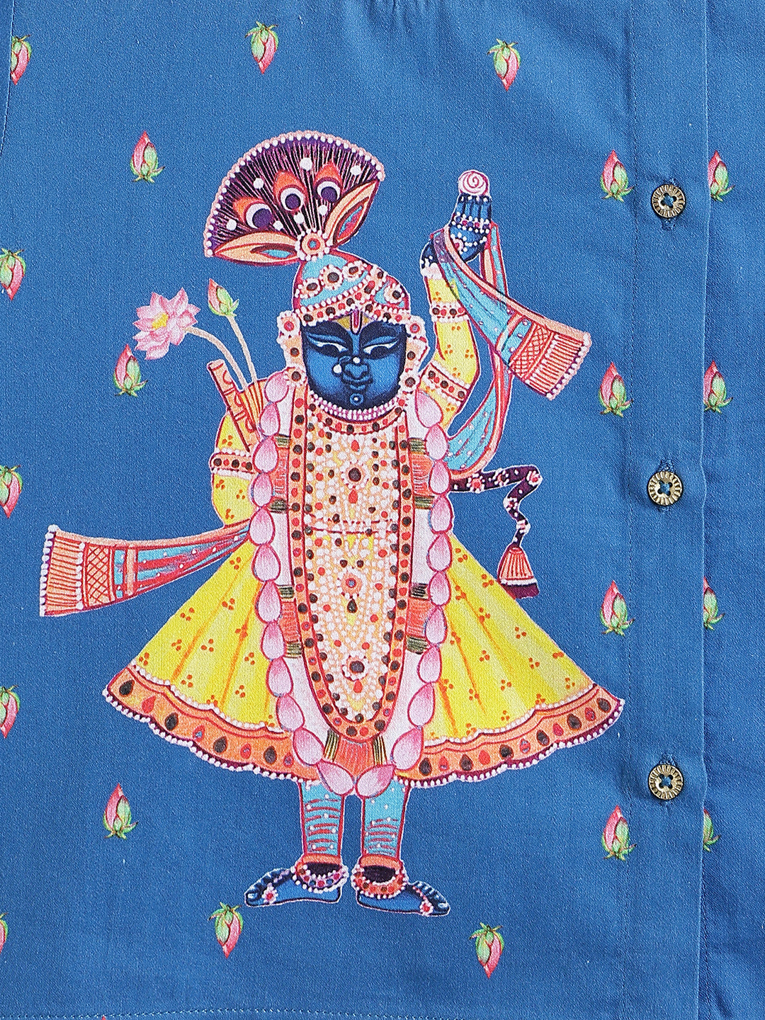 Shreenath Ji Dhoti Kurta Set-Blue