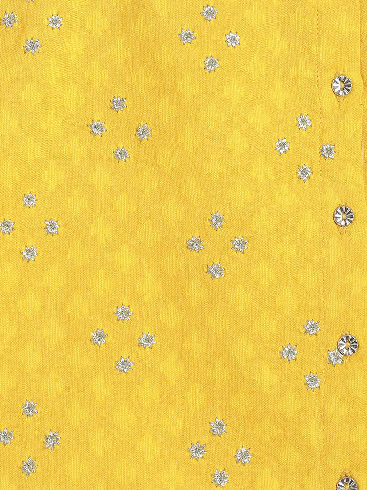 Zari Dhoti Kurta Set - Yellow